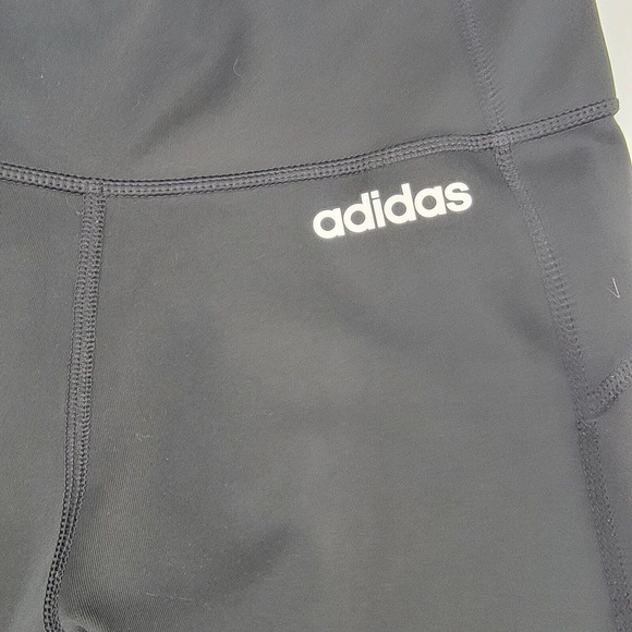 Adidas Aeroready Black White Athletic Stretch Pants 3 Stripes on Sides Size M - Picture 6 of 12